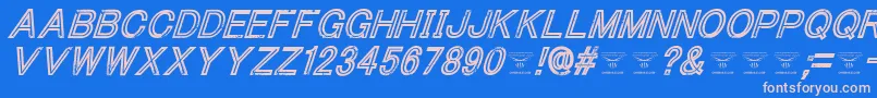 フォントThacoolkidzItalic – ピンクの文字、青い背景
