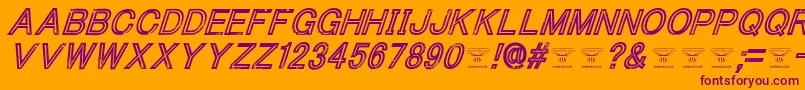 ThacoolkidzItalic Font – Purple Fonts on Orange Background