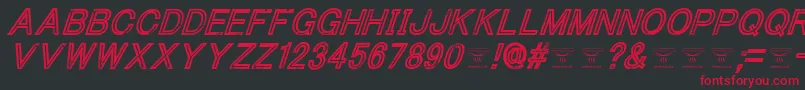 フォントThacoolkidzItalic – 黒い背景に赤い文字