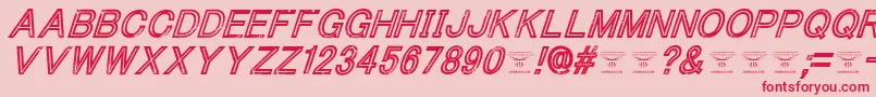 フォントThacoolkidzItalic – ピンクの背景に赤い文字