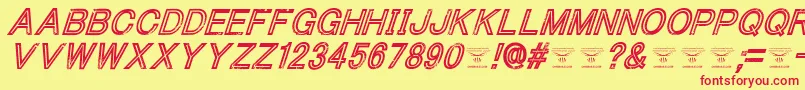 ThacoolkidzItalic Font – Red Fonts on Yellow Background