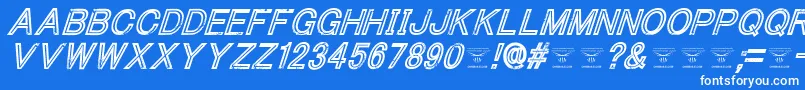 ThacoolkidzItalic-fontti – valkoiset fontit sinisellä taustalla