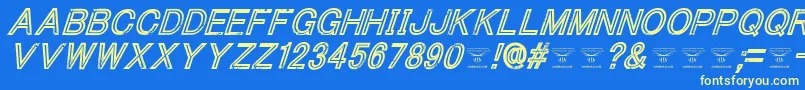 Шрифт ThacoolkidzItalic – жёлтые шрифты на синем фоне