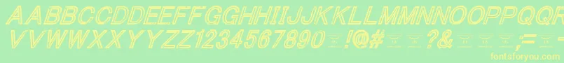 Шрифт ThacoolkidzItalic – жёлтые шрифты на зелёном фоне