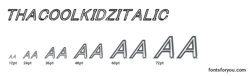 Größen der Schriftart ThacoolkidzItalic (101281)