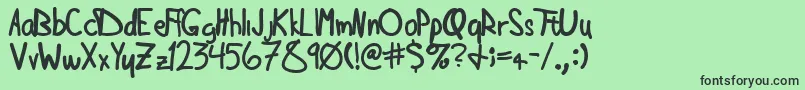 DouglasHandNormal Font – Black Fonts on Green Background