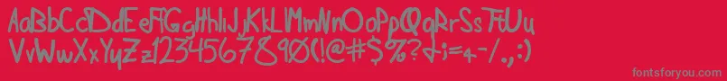 DouglasHandNormal Font – Gray Fonts on Red Background