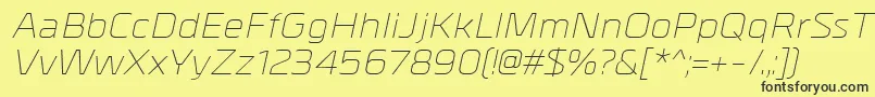 MetralLightitalic Font – Black Fonts on Yellow Background