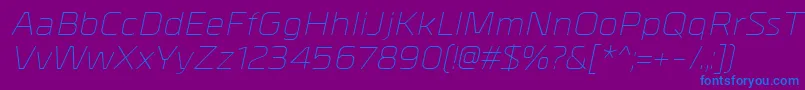 MetralLightitalic Font – Blue Fonts on Purple Background