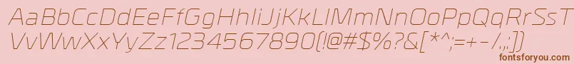 MetralLightitalic Font – Brown Fonts on Pink Background