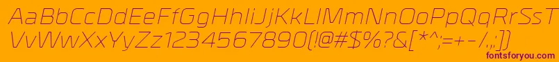 MetralLightitalic Font – Purple Fonts on Orange Background