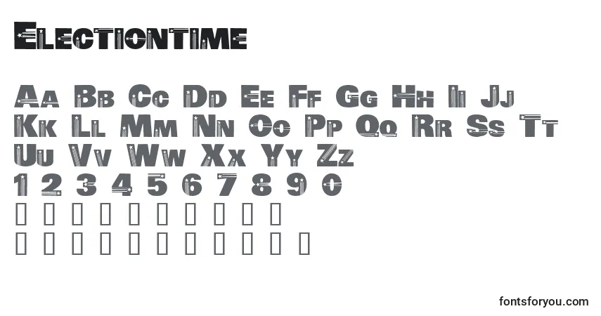 Electiontime Font – alphabet, numbers, special characters