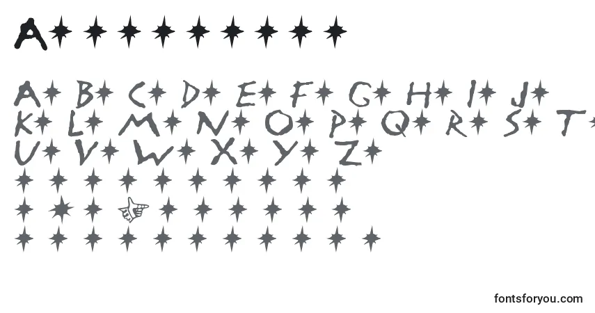Schriftart Armageddon – Alphabet, Zahlen, spezielle Symbole