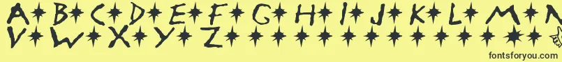 フォントArmageddon – 黒い文字の黄色い背景