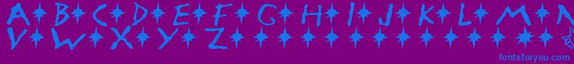 Czcionka Armageddon – niebieskie czcionki na fioletowym tle