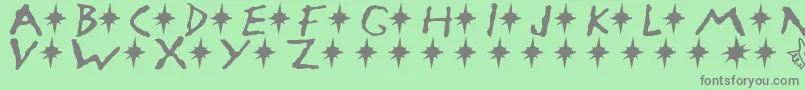 Armageddon-fontti – harmaat kirjasimet vihreällä taustalla