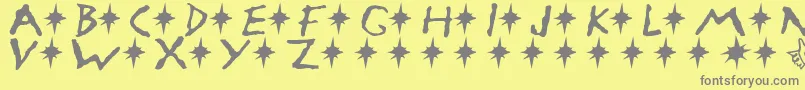 フォントArmageddon – 黄色の背景に灰色の文字