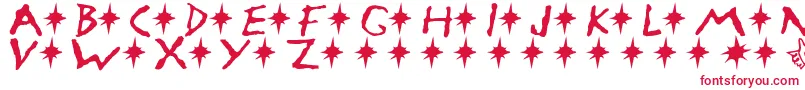 フォントArmageddon – 白い背景に赤い文字
