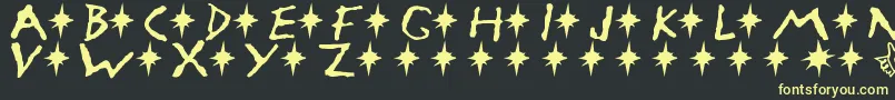 Armageddon-fontti – keltaiset fontit mustalla taustalla