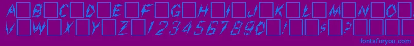 AdmiralRegular-fontti – siniset fontit violetilla taustalla
