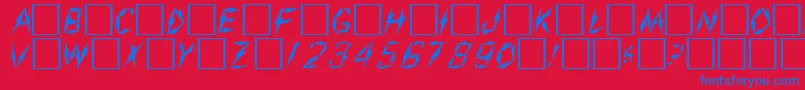 AdmiralRegular-Schriftart – Blaue Schriften auf rotem Hintergrund