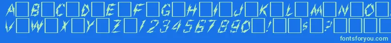 AdmiralRegular-Schriftart – Grüne Schriften auf blauem Hintergrund