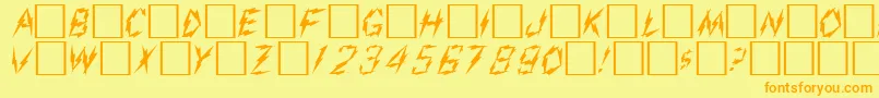 フォントAdmiralRegular – オレンジの文字が黄色の背景にあります。