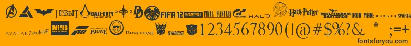 Moviesgames Font – Black Fonts on Orange Background