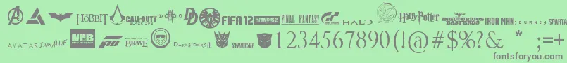 Moviesgames Font – Gray Fonts on Green Background
