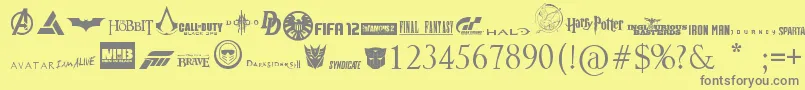 Moviesgames Font – Gray Fonts on Yellow Background