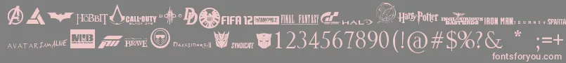 フォントMoviesgames – 灰色の背景にピンクのフォント