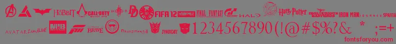 Moviesgames Font – Red Fonts on Gray Background