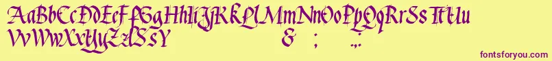 Watgoth1 Font – Purple Fonts on Yellow Background