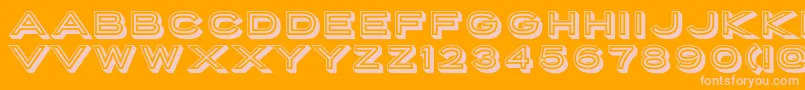 PorterSansInlineBlockWebfont-Schriftart – Rosa Schriften auf orangefarbenem Hintergrund