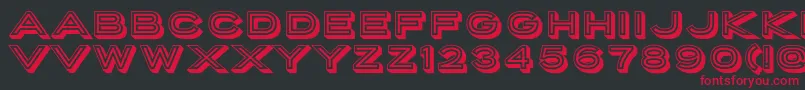 Czcionka PorterSansInlineBlockWebfont – czerwone czcionki na czarnym tle