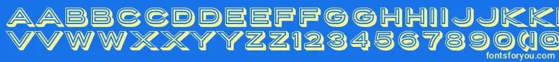 PorterSansInlineBlockWebfont Font – Yellow Fonts on Blue Background