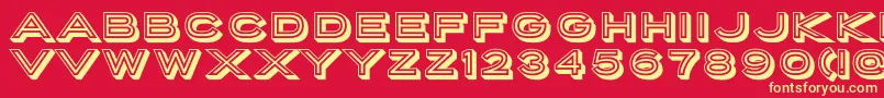 PorterSansInlineBlockWebfont Font – Yellow Fonts on Red Background