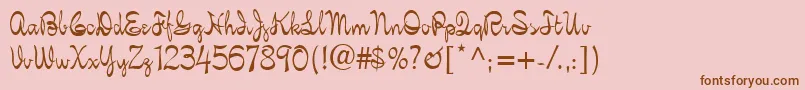 Fonte IphegeniaTM – fontes marrons em um fundo rosa