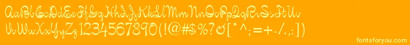 IphegeniaTM Font – Yellow Fonts on Orange Background
