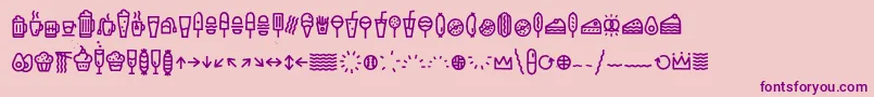 EscalopeCrustThreeIcons Font – Purple Fonts on Pink Background