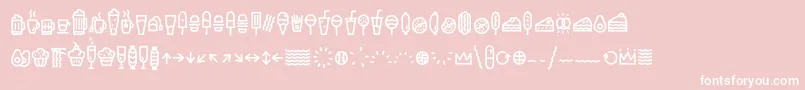 EscalopeCrustThreeIcons Font – White Fonts on Pink Background