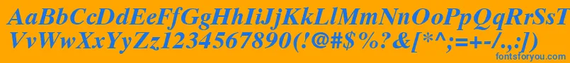 フォントGrecoTenSsiBoldItalic – オレンジの背景に青い文字