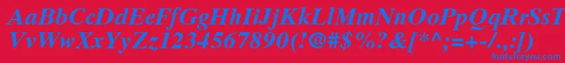 GrecoTenSsiBoldItalic Font – Blue Fonts on Red Background