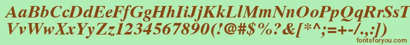 GrecoTenSsiBoldItalic Font – Brown Fonts on Green Background