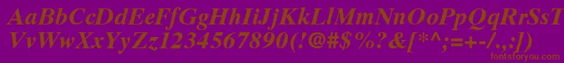 GrecoTenSsiBoldItalic Font – Brown Fonts on Purple Background