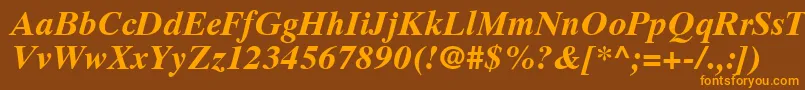 GrecoTenSsiBoldItalic Font – Orange Fonts on Brown Background