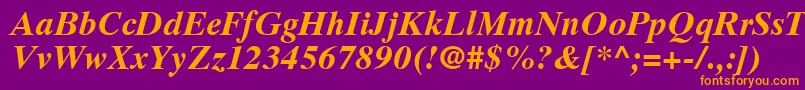 GrecoTenSsiBoldItalic Font – Orange Fonts on Purple Background