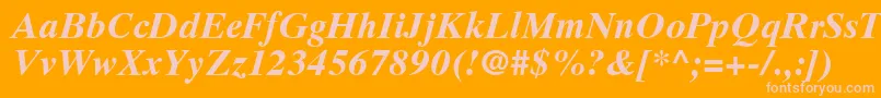 GrecoTenSsiBoldItalic Font – Pink Fonts on Orange Background