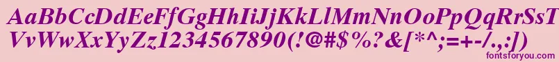 GrecoTenSsiBoldItalic Font – Purple Fonts on Pink Background
