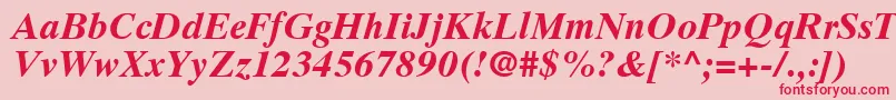GrecoTenSsiBoldItalic Font – Red Fonts on Pink Background